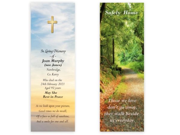 Irish Memorial Bookmarks - MC Printers Ballybunion Co Kerry