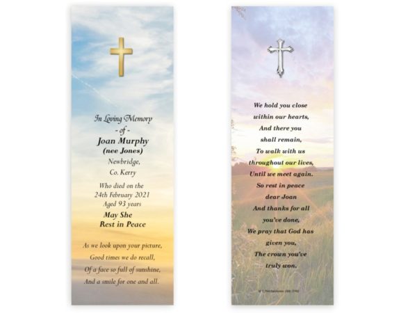 Irish Memorial Bookmarks - MC Printers Ballybunion Co Kerry