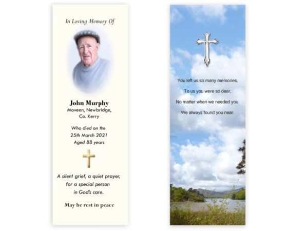 Irish Memorial Bookmarks - MC Printers Ballybunion Co Kerry