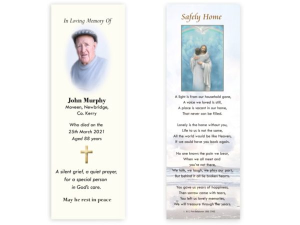 Irish Memorial Bookmarks - MC Printers Ballybunion Co Kerry