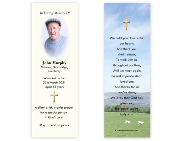 Irish Memorial Bookmarks - MC Printers Ballybunion Co Kerry