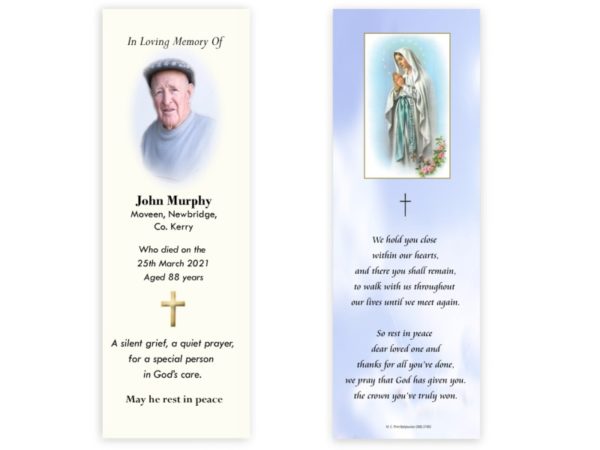 Irish Memorial Bookmarks - MC Printers Ballybunion Co Kerry