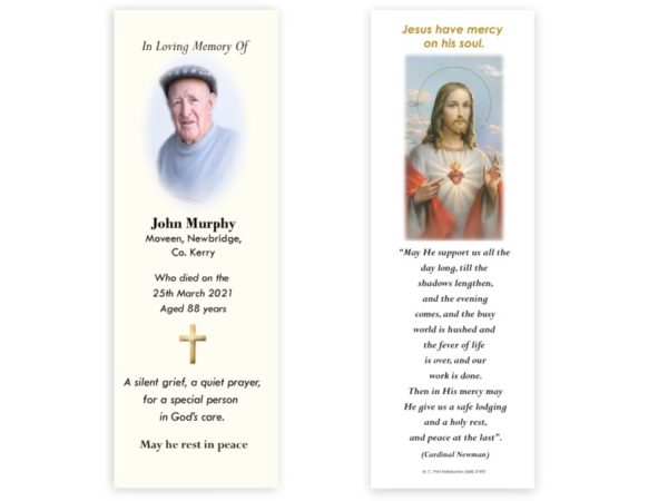 Irish Memorial Bookmarks - MC Printers Ballybunion Co Kerry