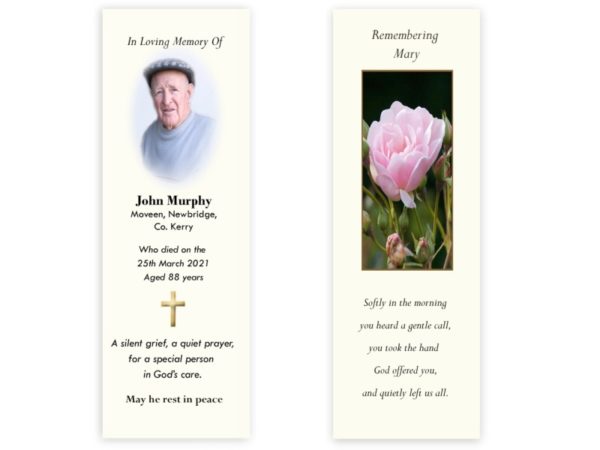 Irish Memorial Bookmarks - MC Printers Ballybunion Co Kerry