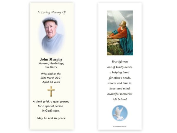 Irish Memorial Bookmarks - MC Printers Ballybunion Co Kerry