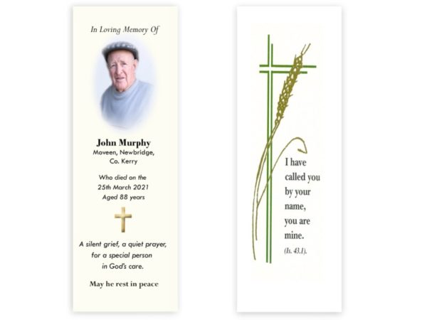 Irish Memorial Bookmarks - MC Printers Ballybunion Co Kerry