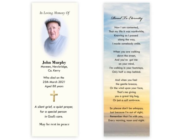 Irish Memorial Bookmarks - MC Printers Ballybunion Co Kerry