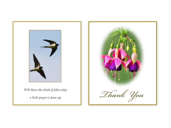 Acknowledgement Cards - MC Printers Ballybunion