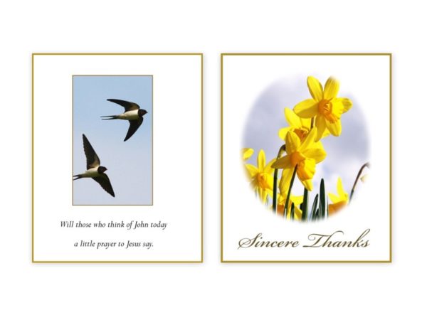 Fold Acknowledgement Cards - MC Printers Ballybunion