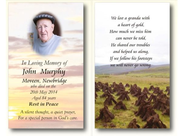 Wallet Memorial Cards - MC Printers - Ballybunion Co Kerry