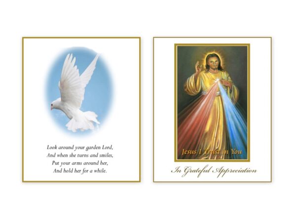 Acknowledgement Cards - Jesus Dove - MC Printers Ballybunion