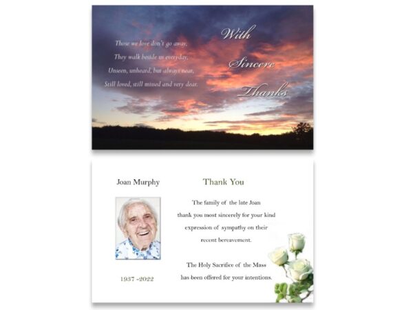 Acknowledgement Cards - White Rose - Image (ACS-004)
