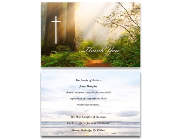 Funeral Acknowledgement Card Single - MC Printers Ballybunion
