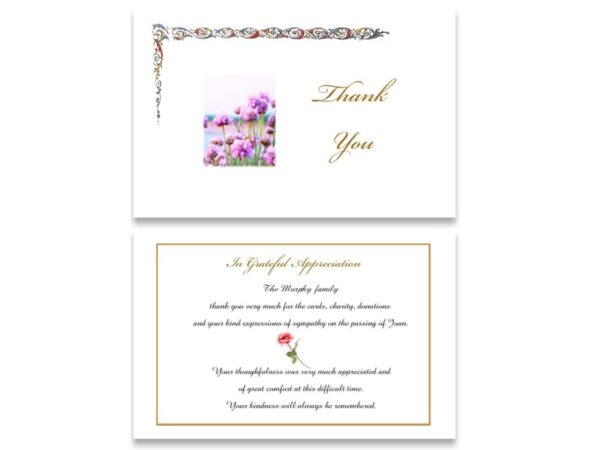 Friends Acknowledgement Card Single - MC Printers Ballybunion