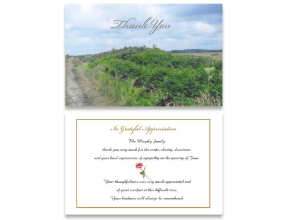 Acknowledgement Card Single - MC Printers Ballybunion